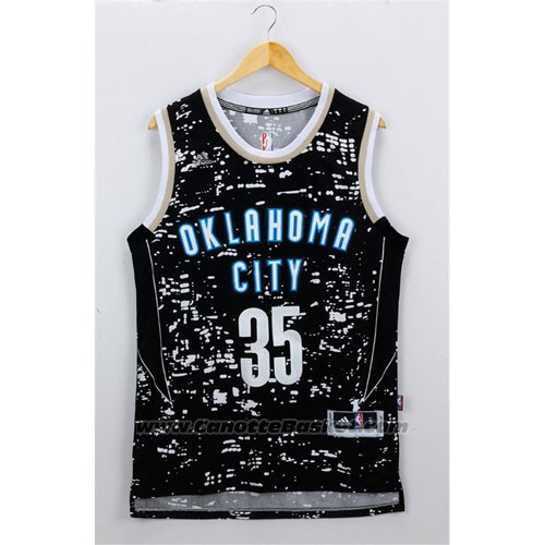 Maglia Luci Della Citta Oklahoma City Thunder Kevin Durant #35 Nero